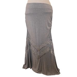 Torrid Heather Grey Lace Insert Maxi Skirt - Size 3